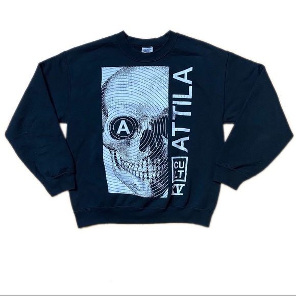 Atila Cult - crewneck - Emo - goth - punk - metal sweater - graphic skull - Y2K - Picture 3 of 6